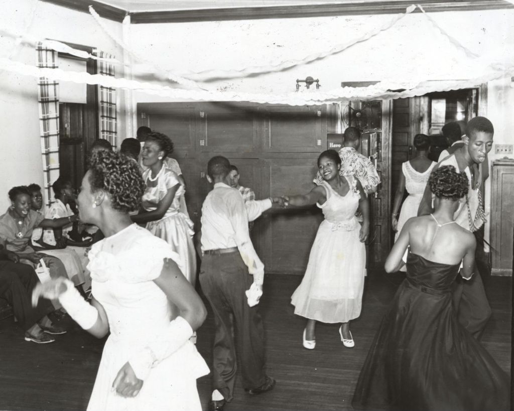 Teenagers dancing at a party