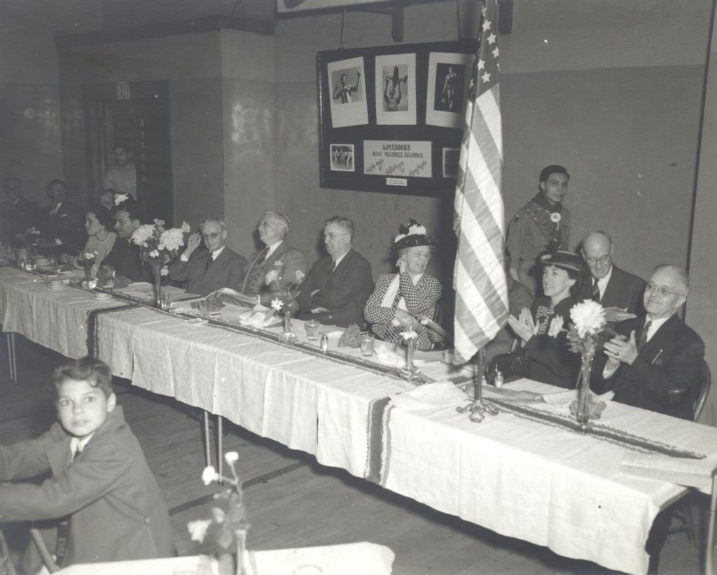 Group at a banquet table