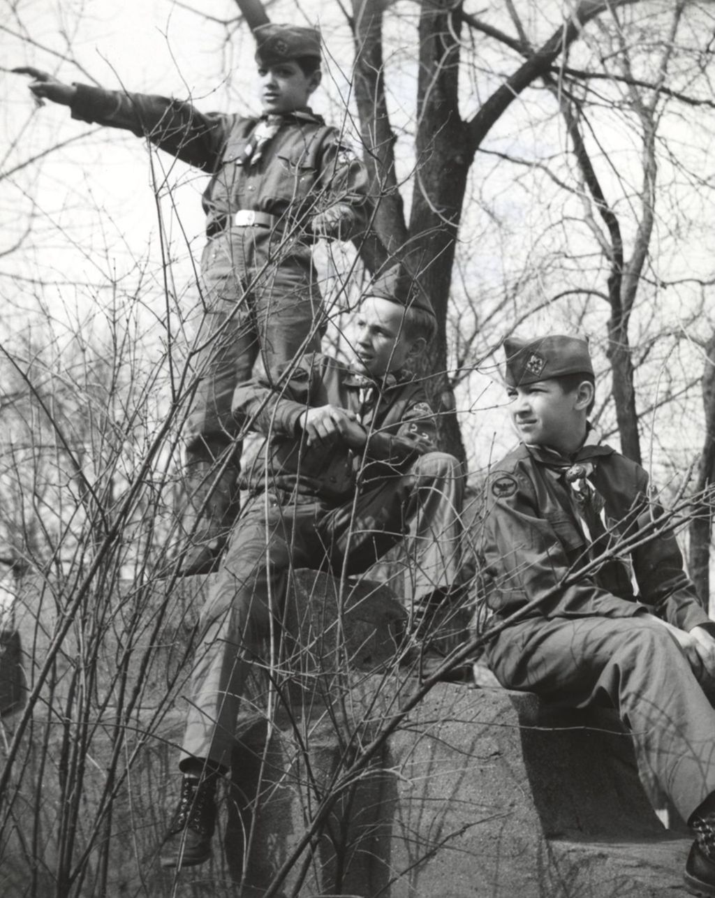 Boy scouts from Troop 225 on a hike in Forest Preserve