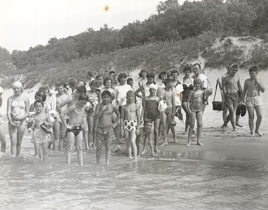 Children and teenagers on the beach