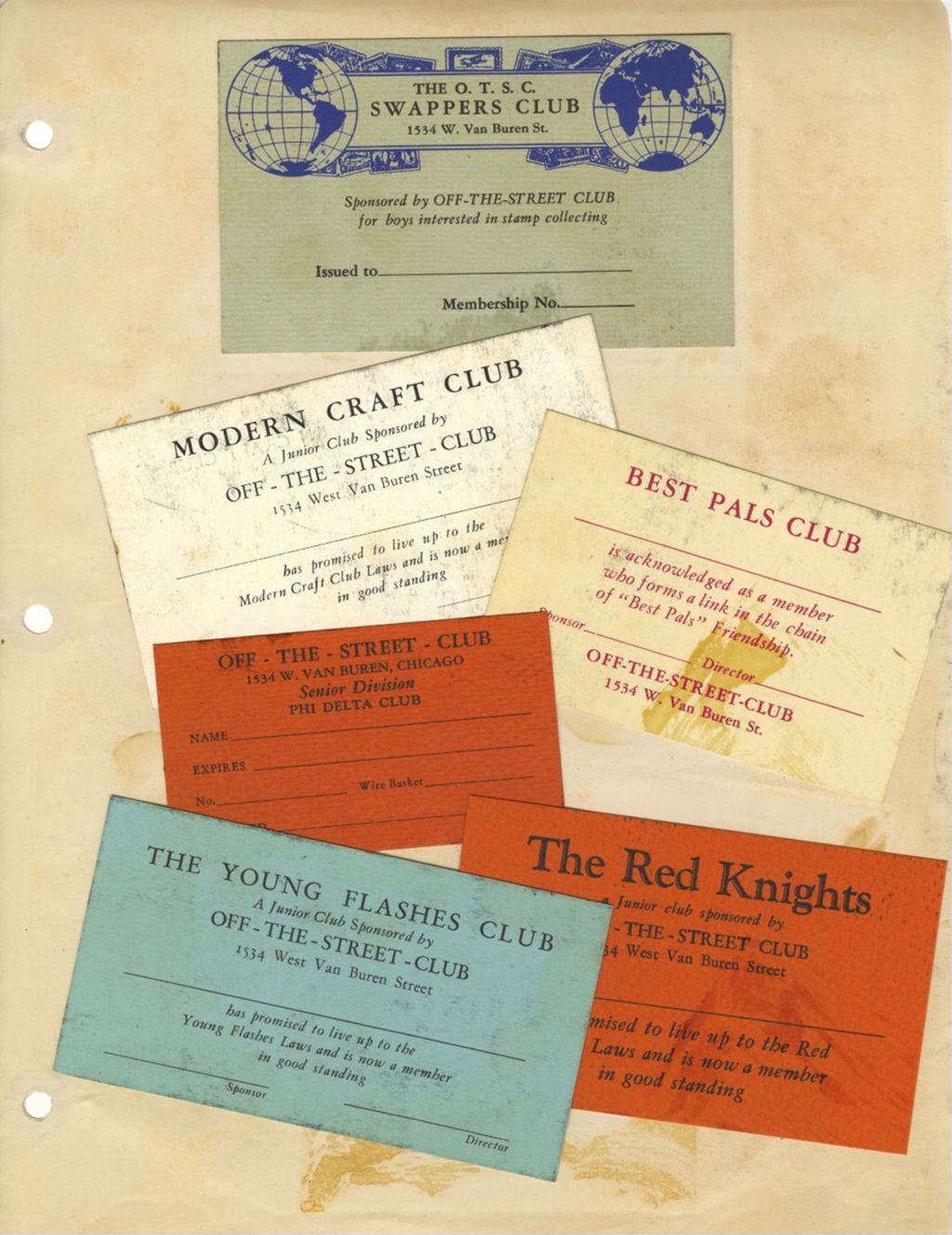 Off-The-Street Club membership cards