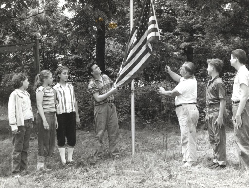Miniature of Flag Raising at camp