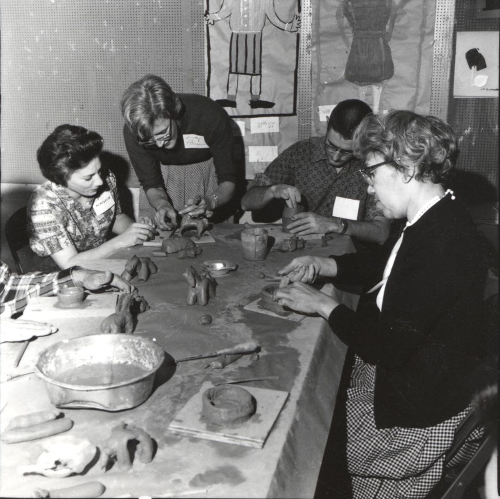 Adult pottery class