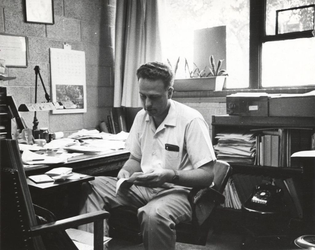 Miniature of John T. Ramey in his office