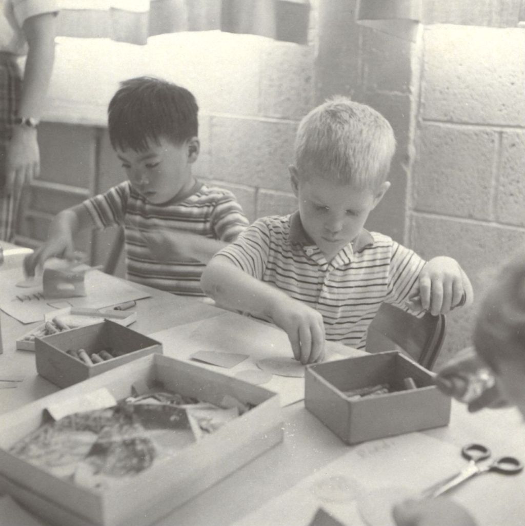 Miniature of Boys working on an arts and crafts project