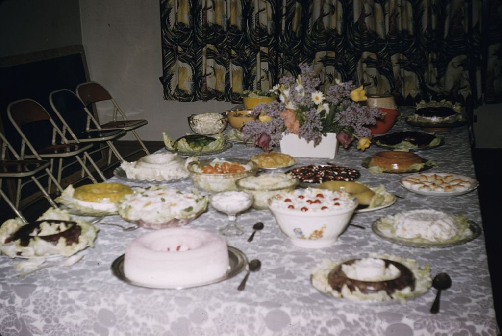 Salads on a banquet table