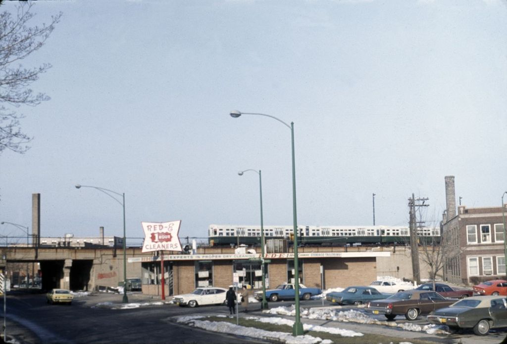 Elevated train, Rogers Avenue at Ashland
