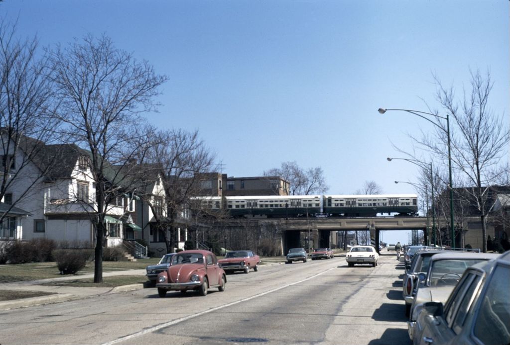 Touhy Avenue and elevated train, Rogers Park