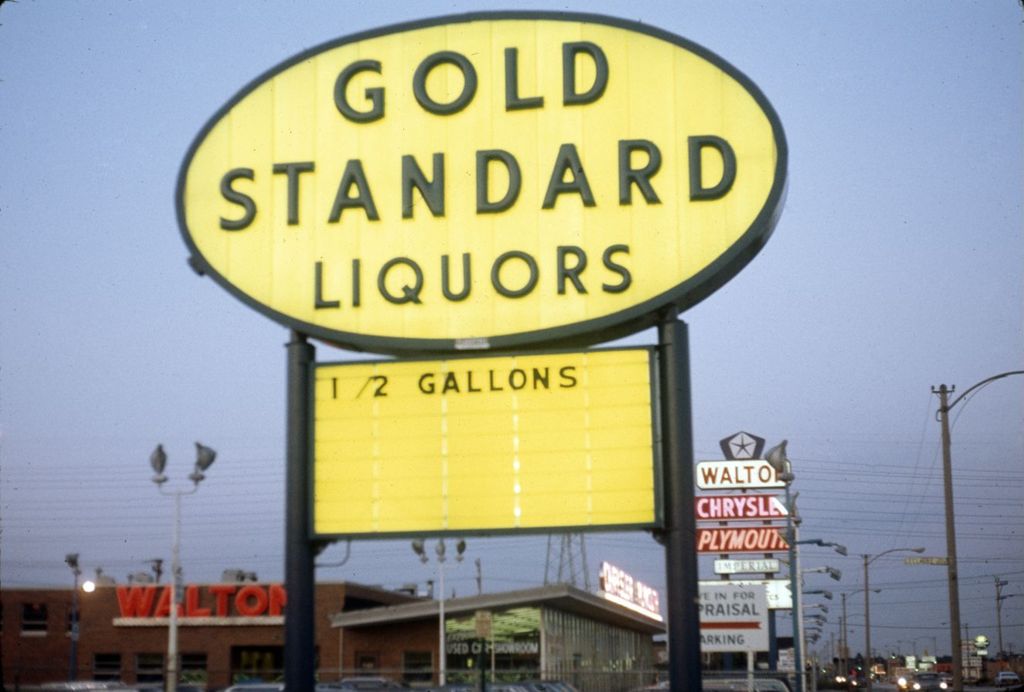 Gold Standard Liquors sign, Skokie