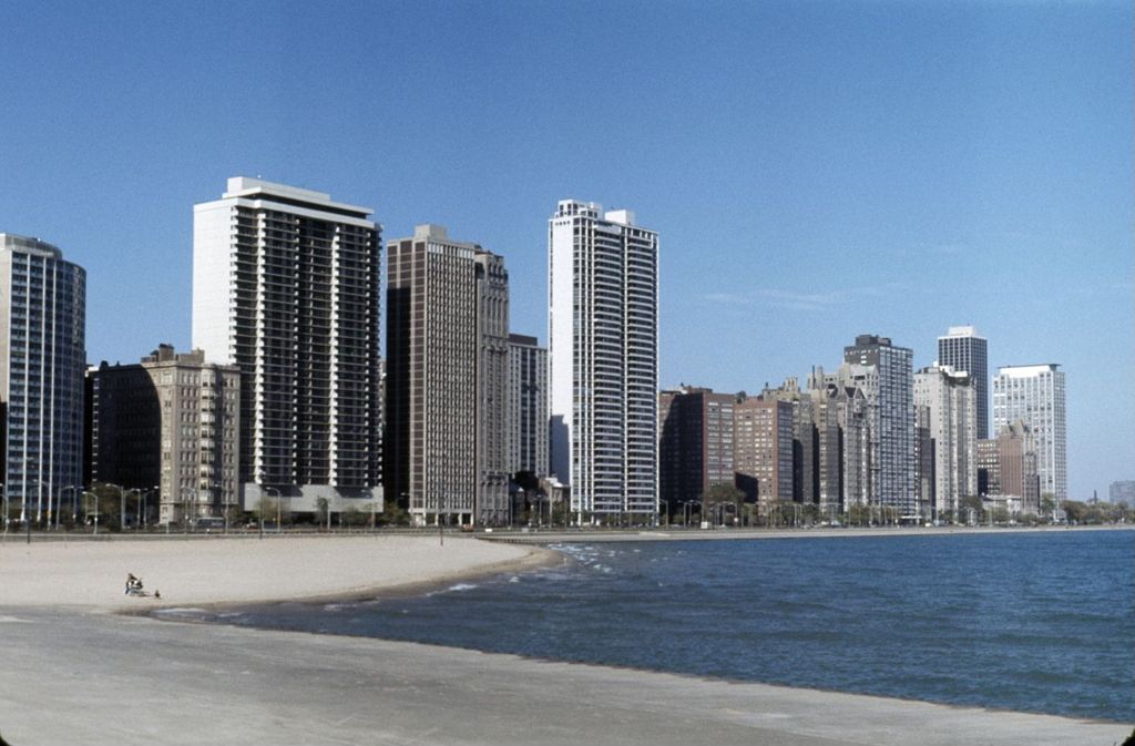 Miniature of North Lake Shore Drive skyline from Oak Street beach