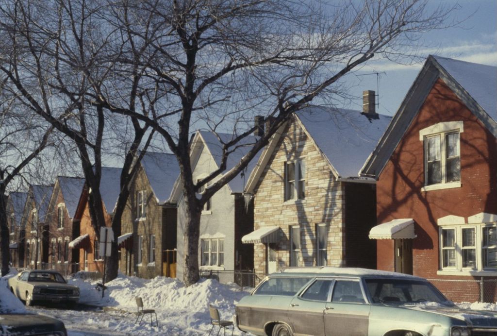 Miniature of North Lawndale, winter street and brick houses