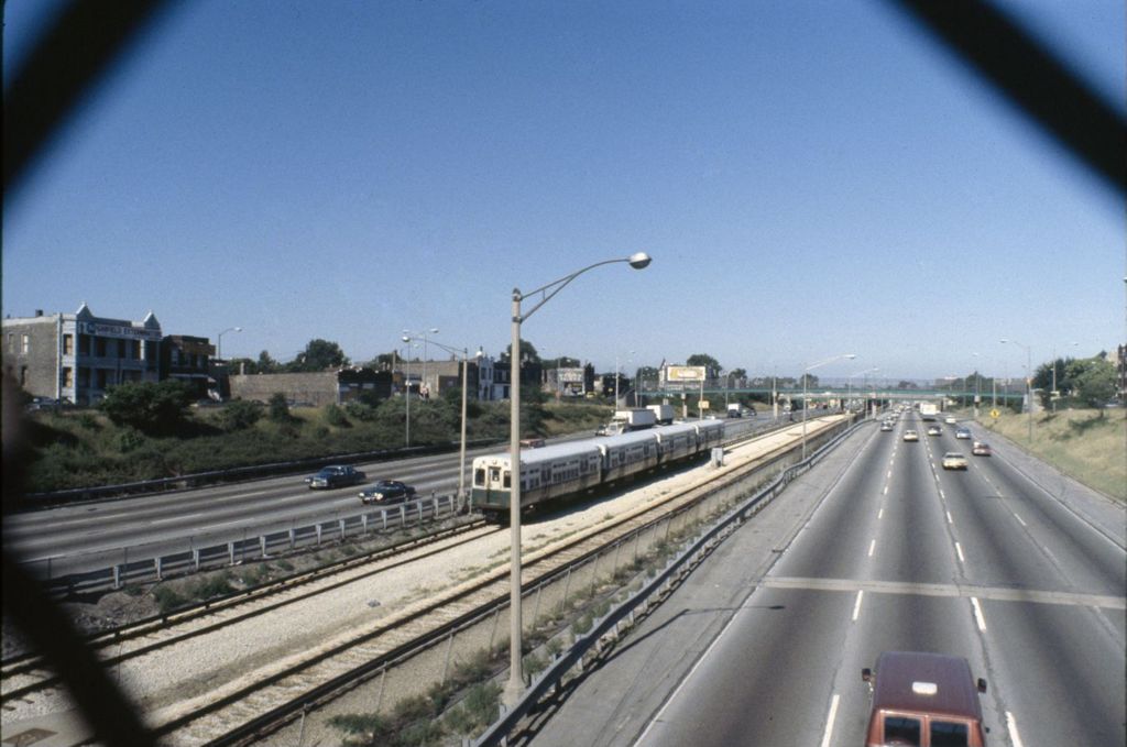 Eisenhower Expressway and CTA Congress Line train