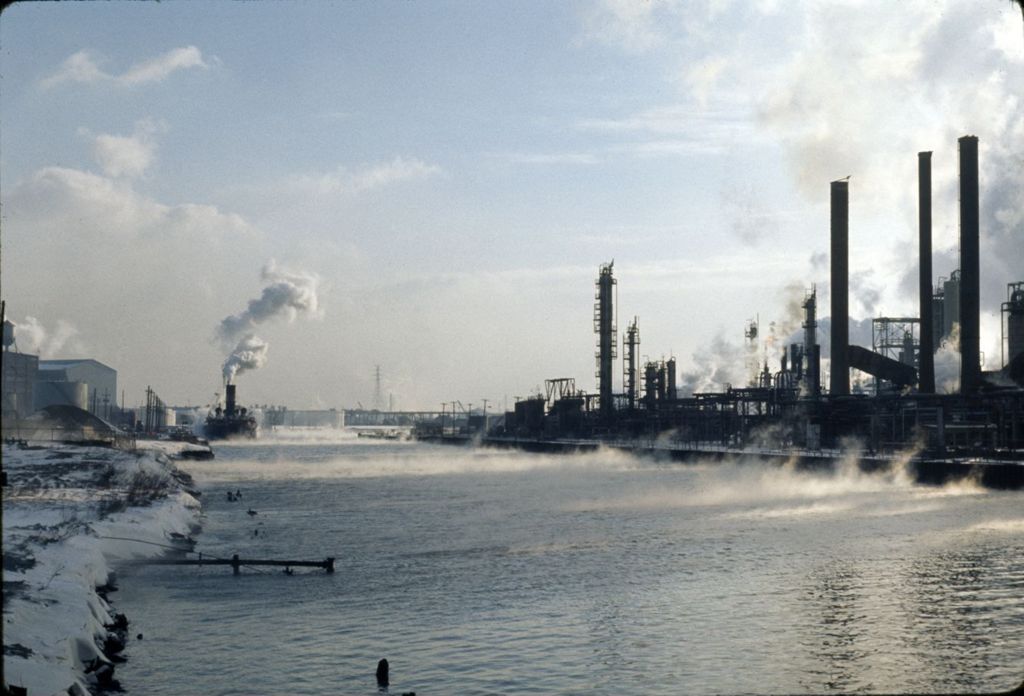 Indiana Harbor and Ship Canal, and Mobil Refinery, East Chicago