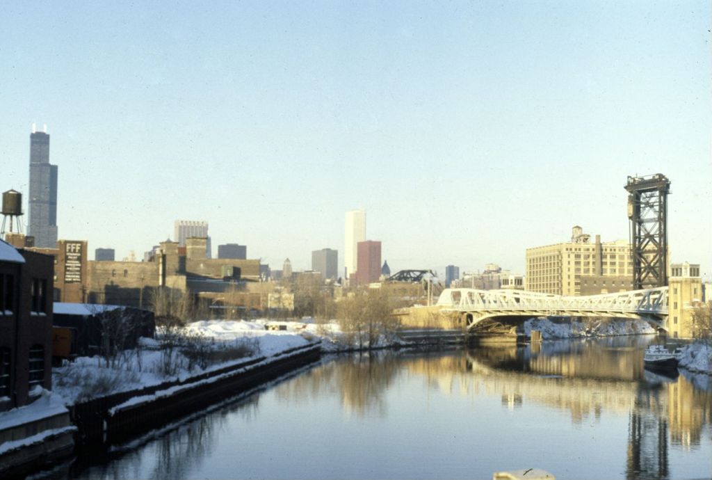 Miniature of South Branch of the Chicago River and Loop skyscrapers