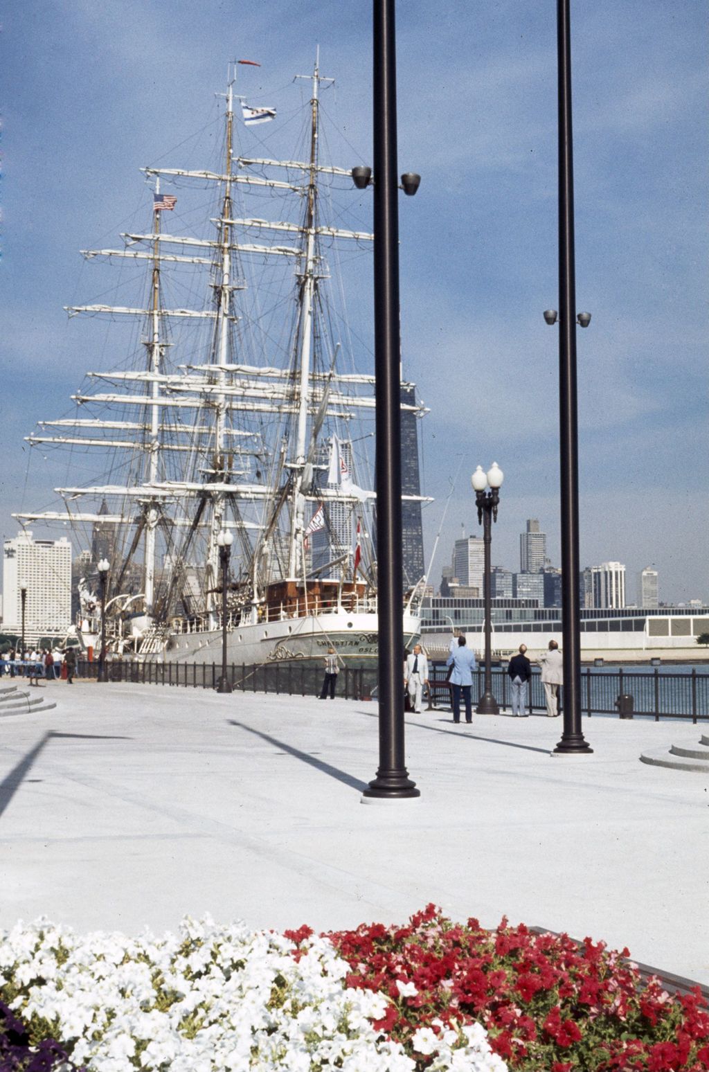 The Christian Radich docked at Navy Pier