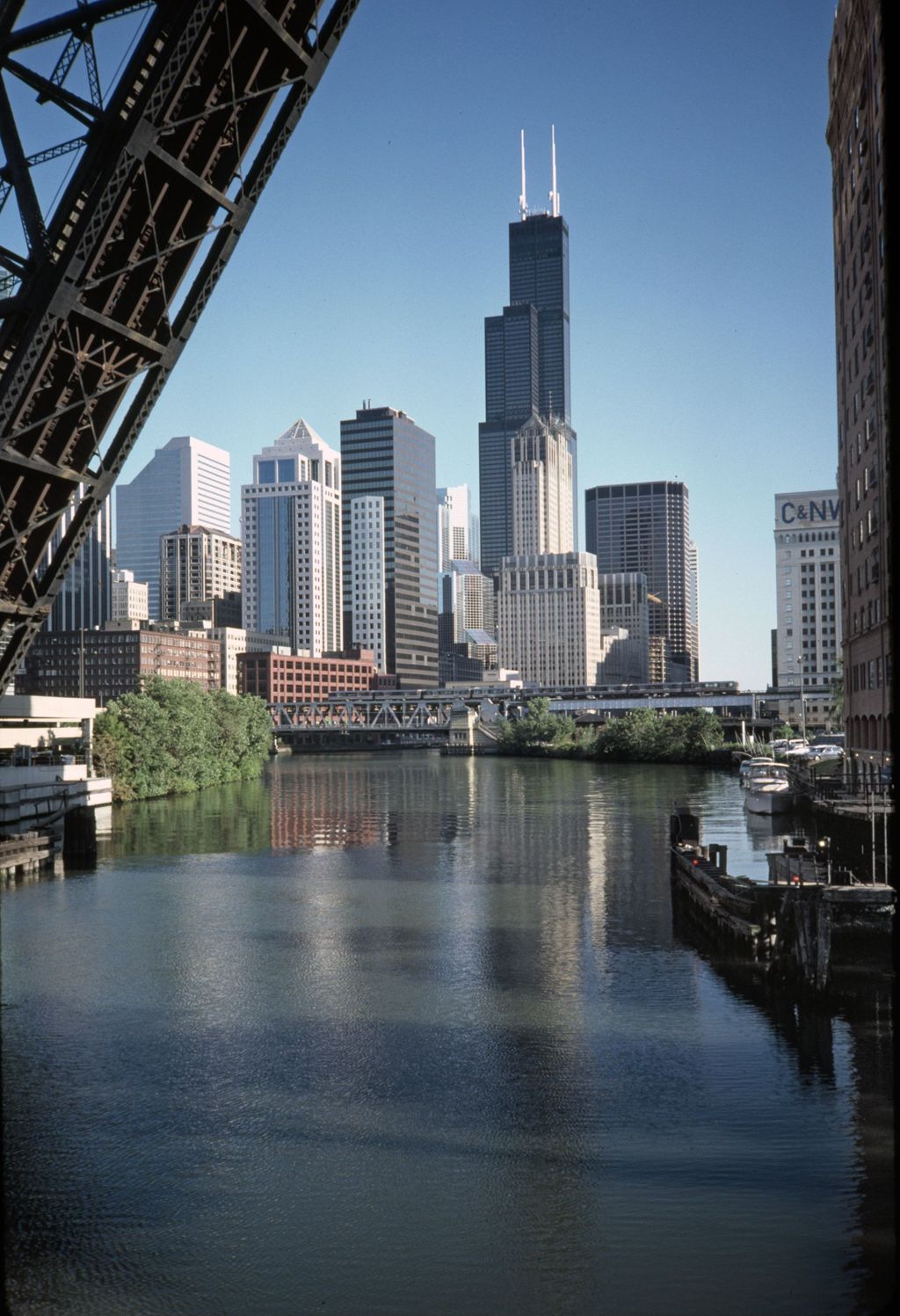 Loop skyline from North Branch of Chicago River