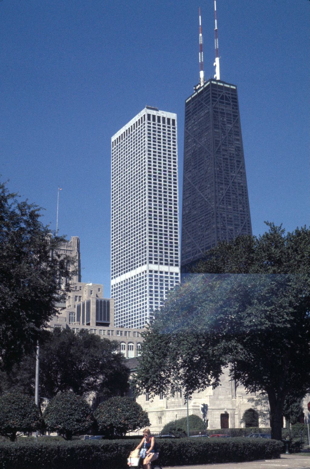 Water Tower Place and John Hancock Center from North Lake Shore Drive