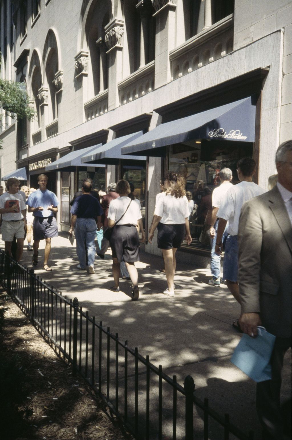 Pedestrians in front of Brooks Brothers, North Michigan Avenue