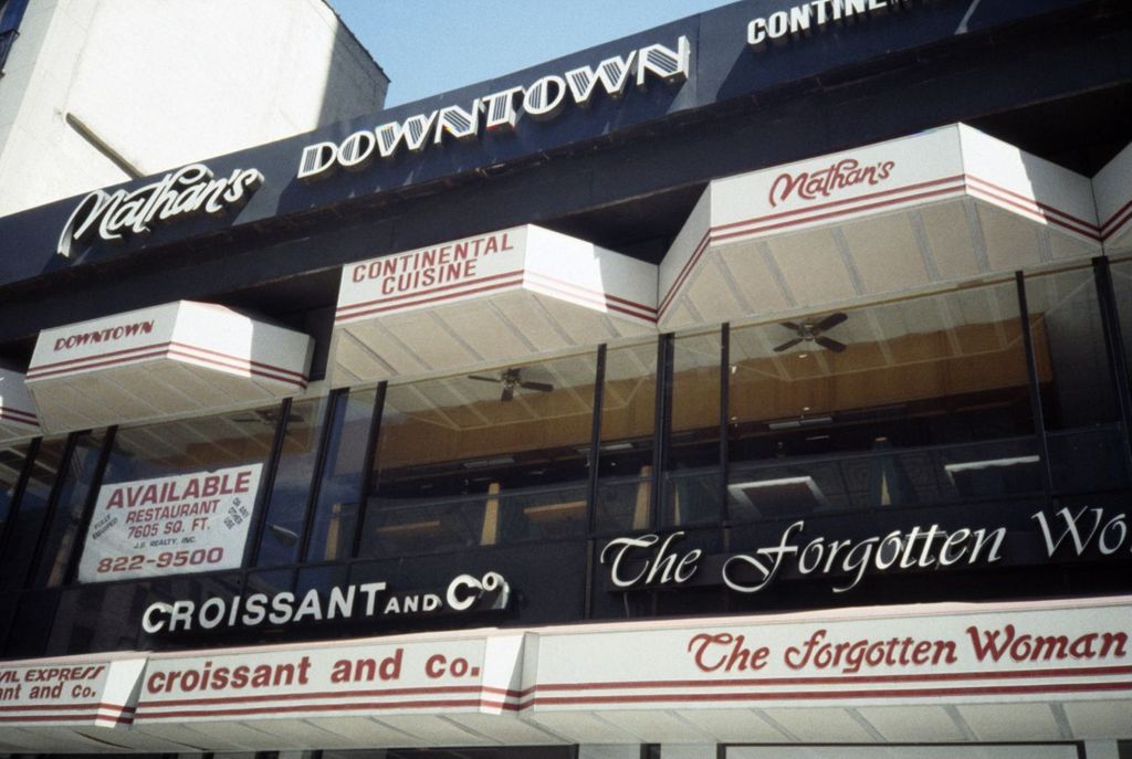 Shop signs and awnings, 535 North Michigan Avenue