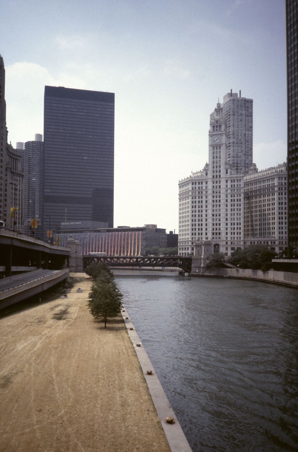 Miniature of Chicago River and Sun-Times Building with fabric ribbons