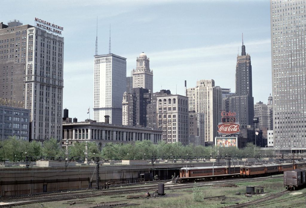 Loop skyscrapers from railroad yards