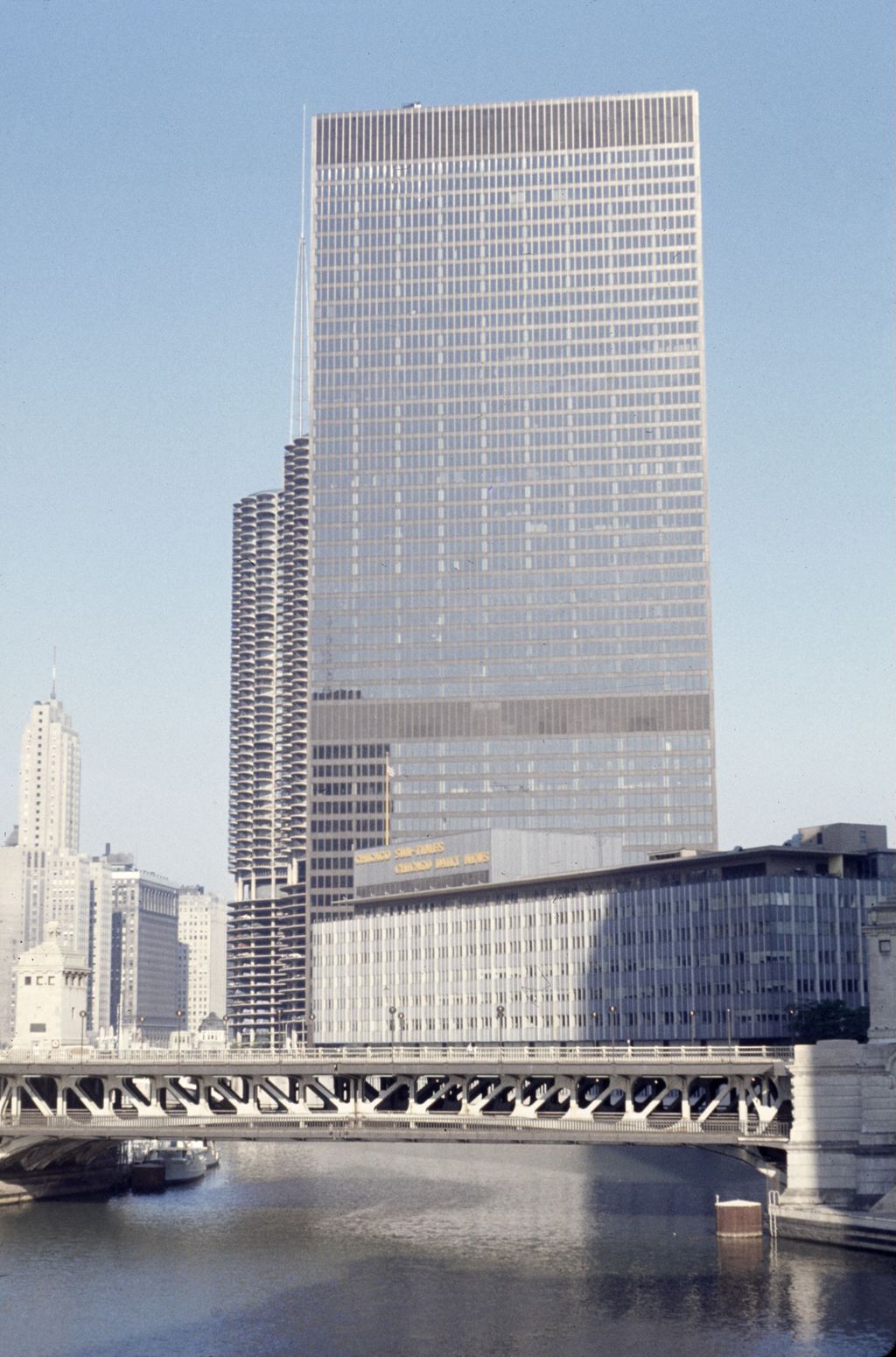 Miniature of IBM Building and Sun-Times Building from the Chicago river