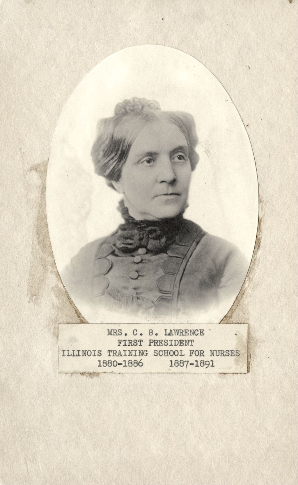 Miniature of Mrs. Margaret Marsden Lawrence, First President of the Illinois Training School for Nurses