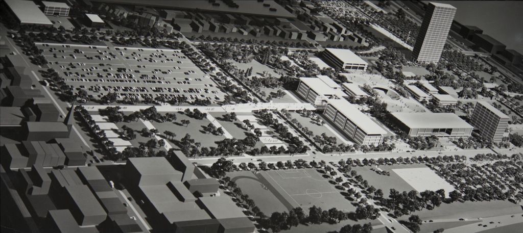 Miniature of Aerial view of model of campus