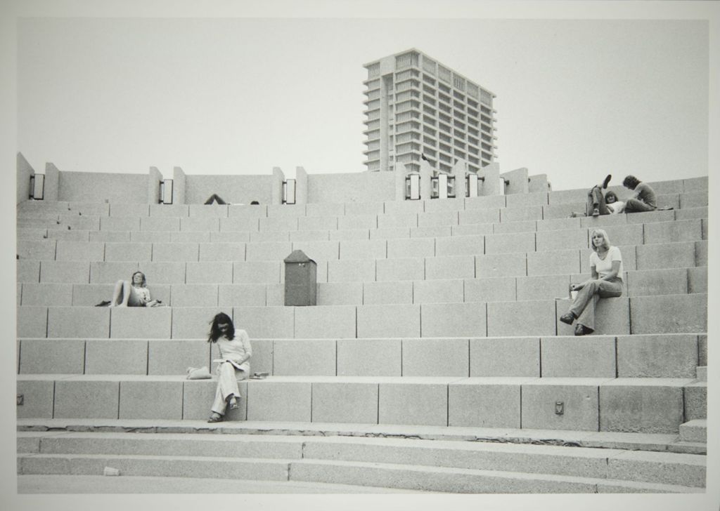 Miniature of Students sitting the Forum. University Hall is in the background