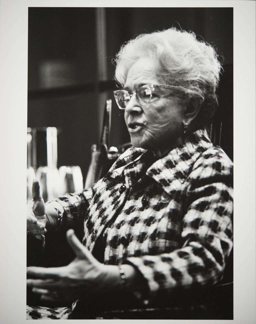 Miniature of Actress and faculty member Helen Hayes addressing an audience