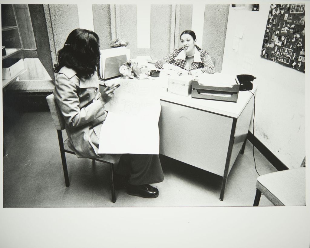 Miniature of Student and staff member in a study space