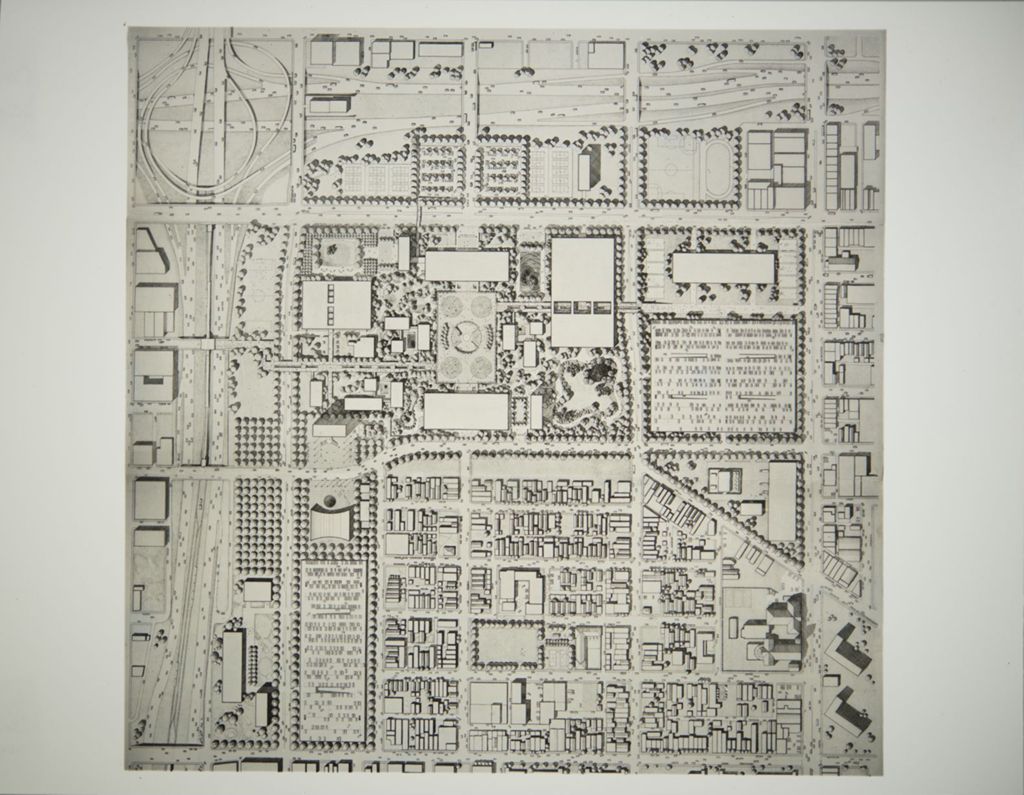 Miniature of Aerial view of plans for campus