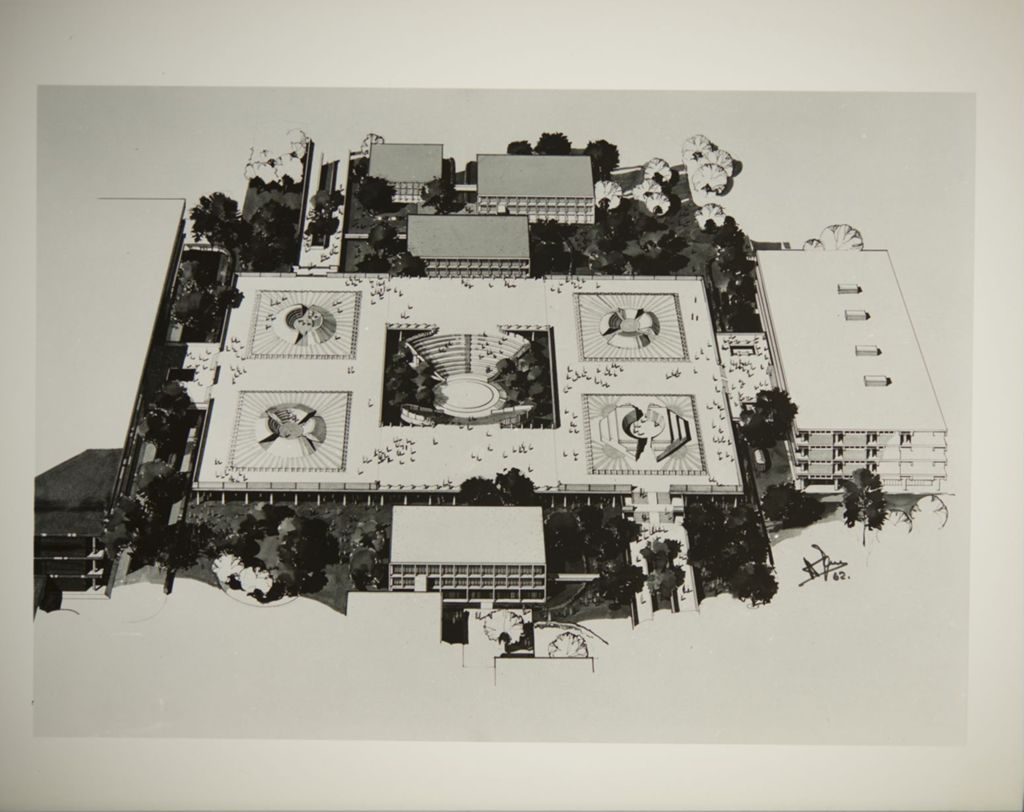 Miniature of Artists' rendering showing an aerial view of campus