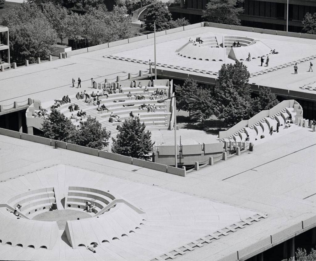 Miniature of Aerial view of the Great Court from the Science and Engineering Offices