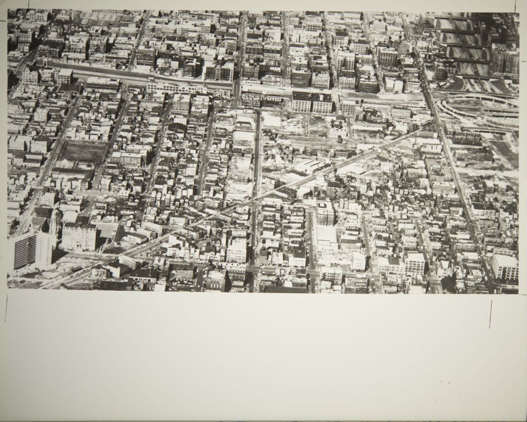 Aerial view of the Little Italy neighborhood prior to demolition