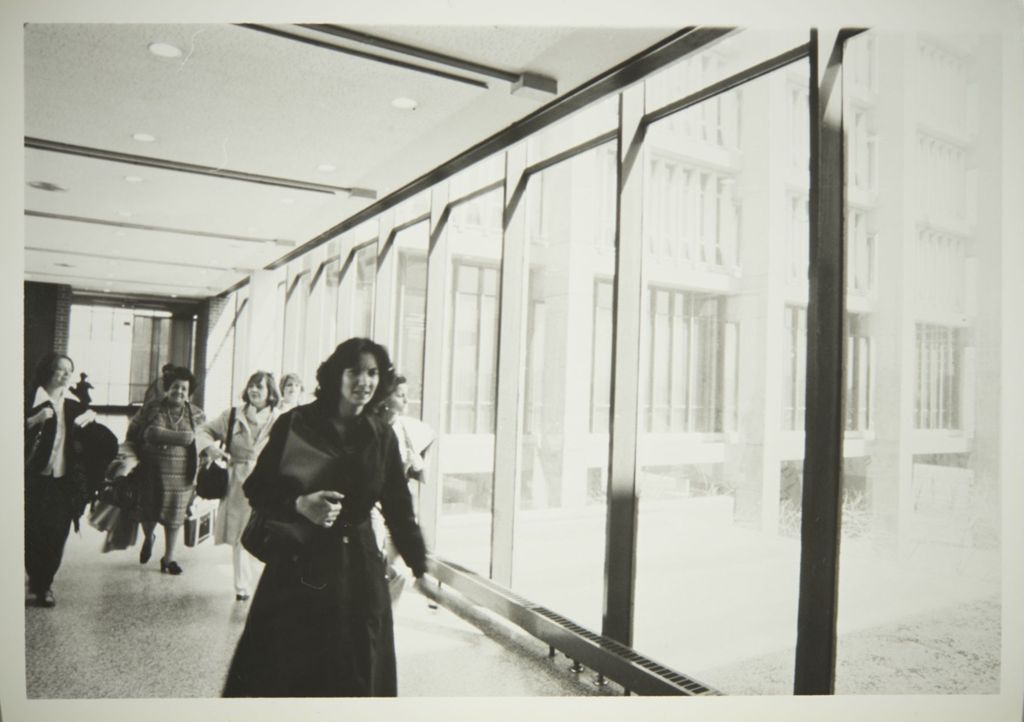 Miniature of Students and faculty using the indoor walkway in Student Center East