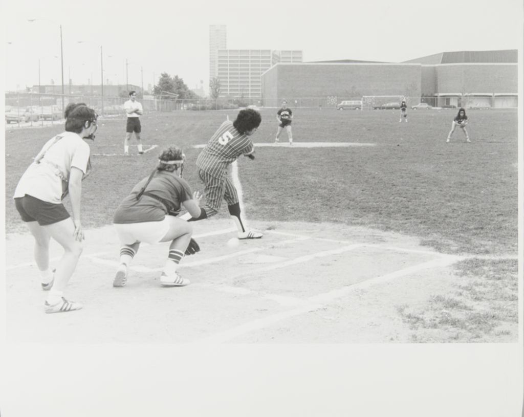 Miniature of Women's softball game against Wright College