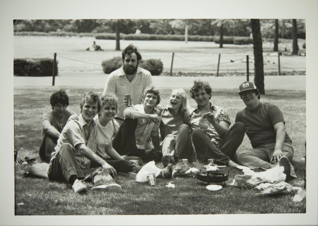 Miniature of Students having a picnic on campus