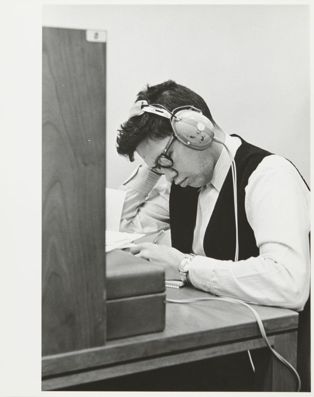 Miniature of Student in the Language Laboratory in Grant Hall