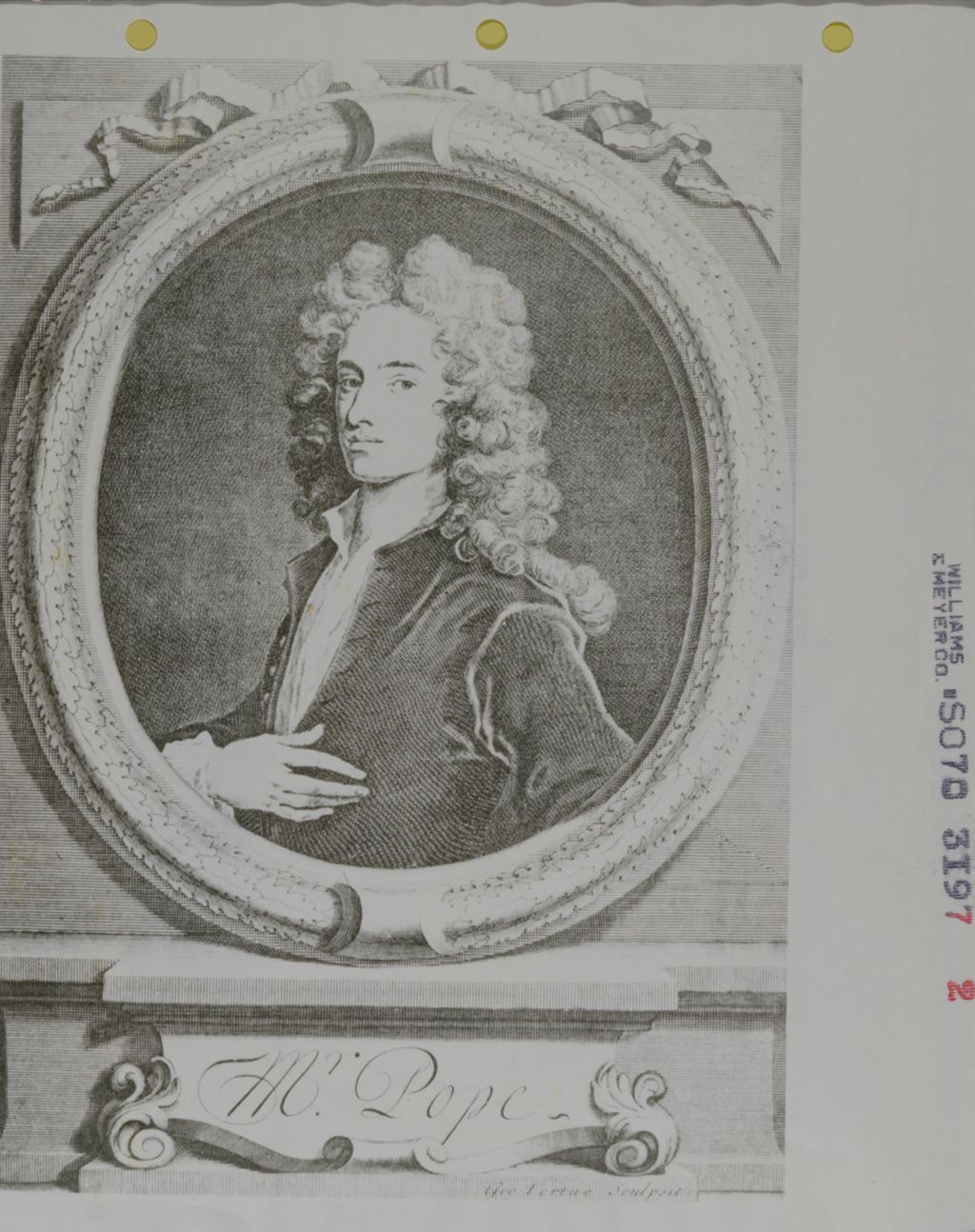 Miniature of Photocopy of an etching of English poet Alexander Pope