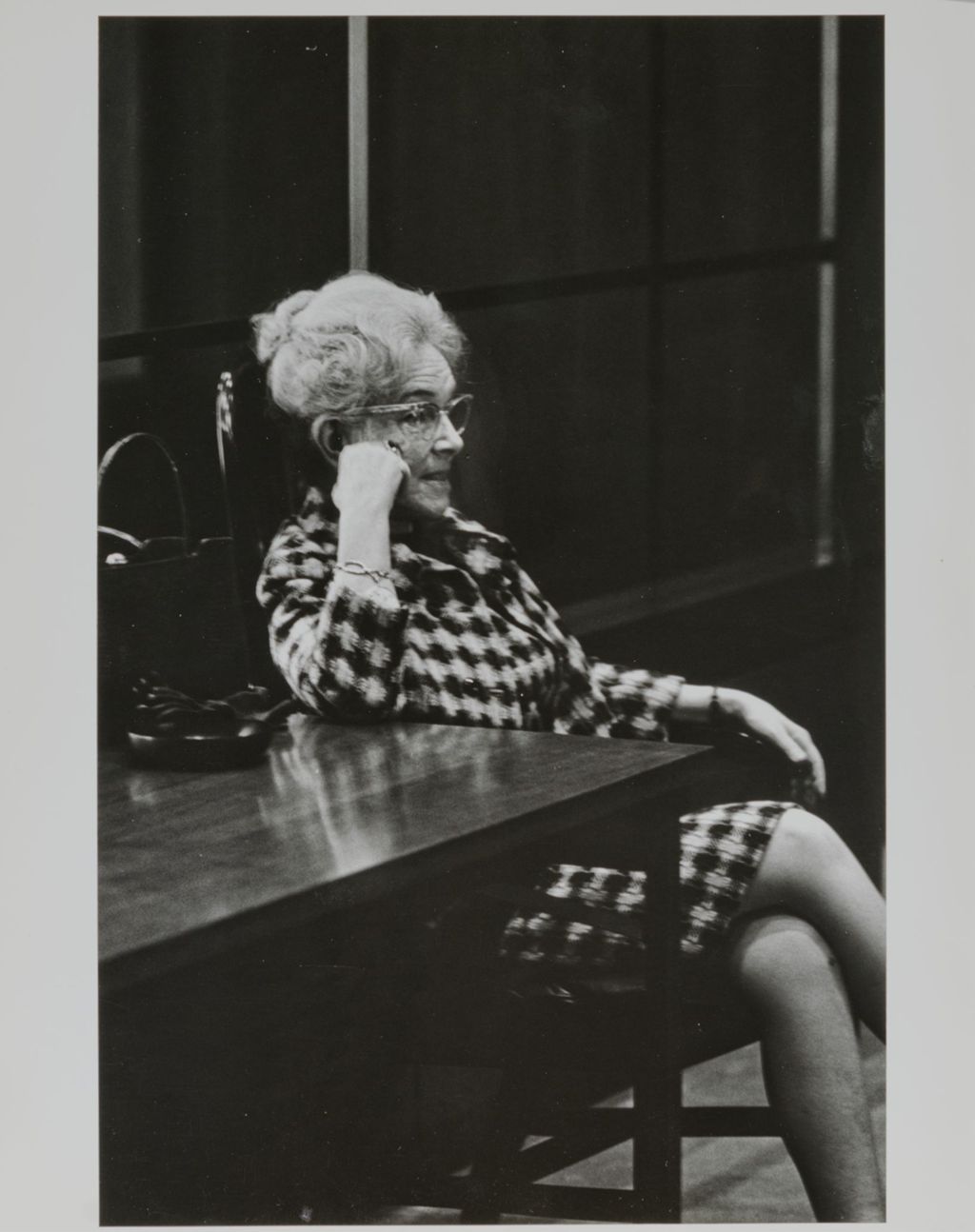 Actress and faculty member Helen Hayes addressing a Theatre class