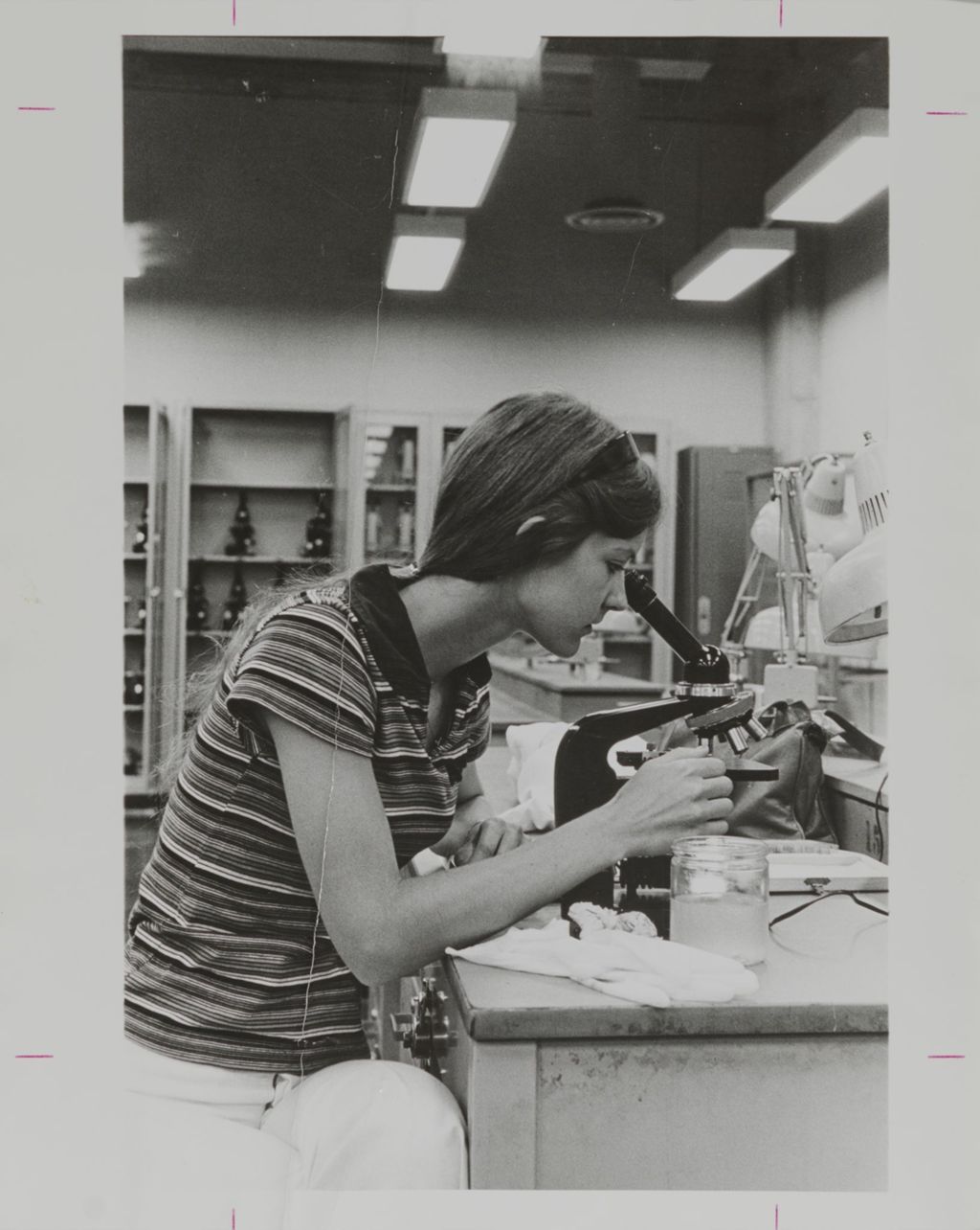 Miniature of Student at a microscope in a Science and Engineering Laboratories classroom