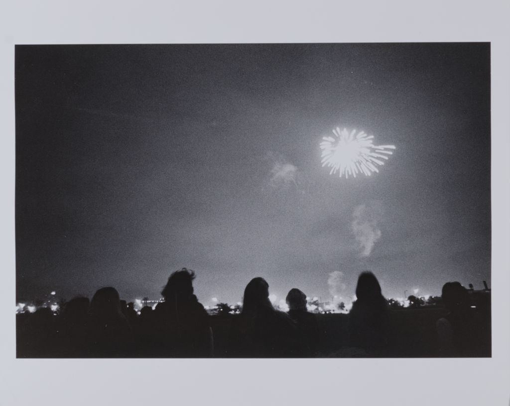 Miniature of Students watching fireworks display at the Decennial celebration