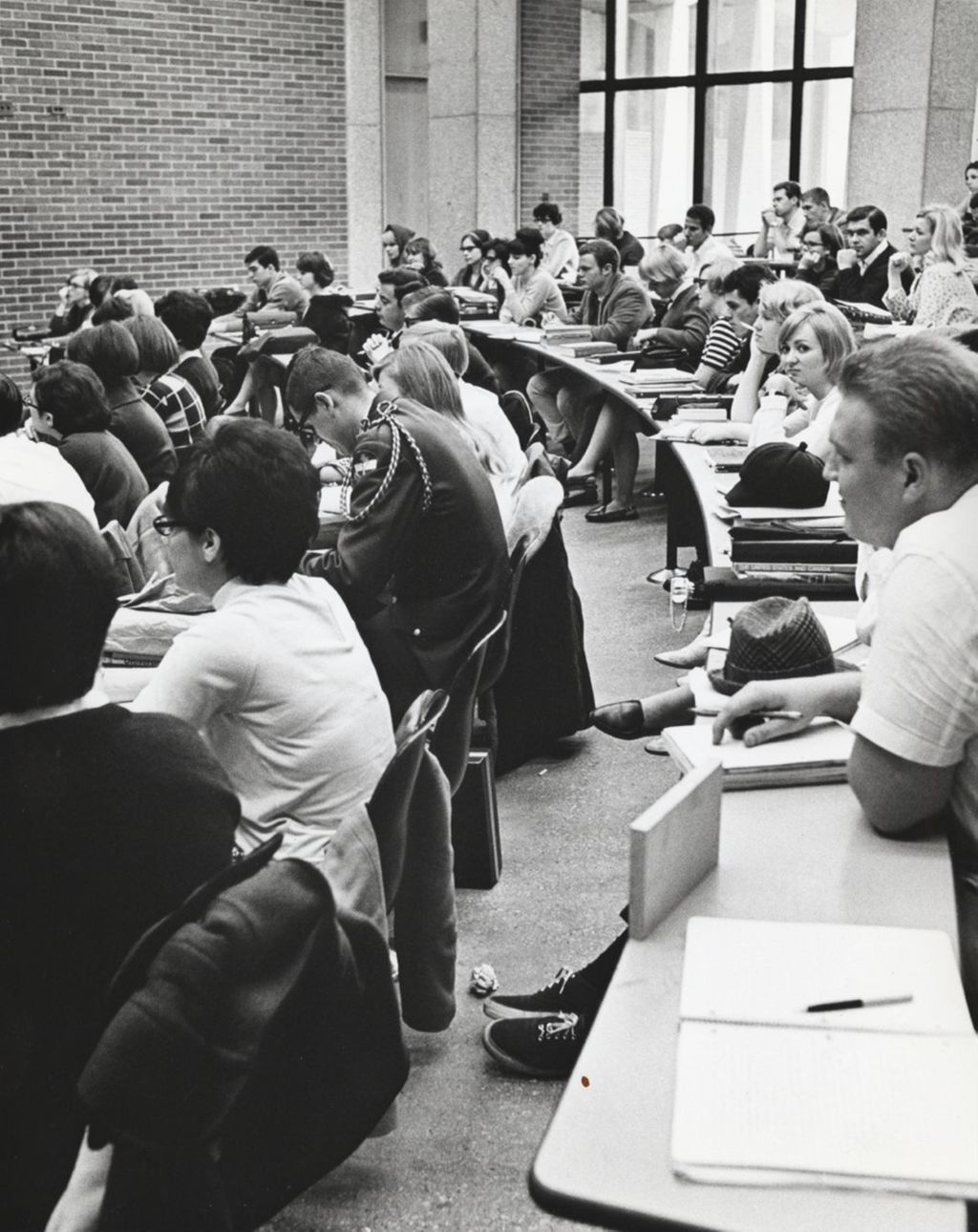 Students sitting in a lecture auditorium