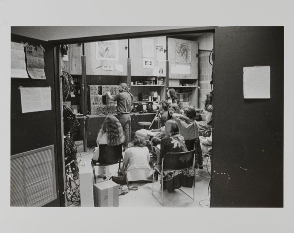 Miniature of Teacher and students in a classroom in the Education, Theatre, Music, and Social Work building