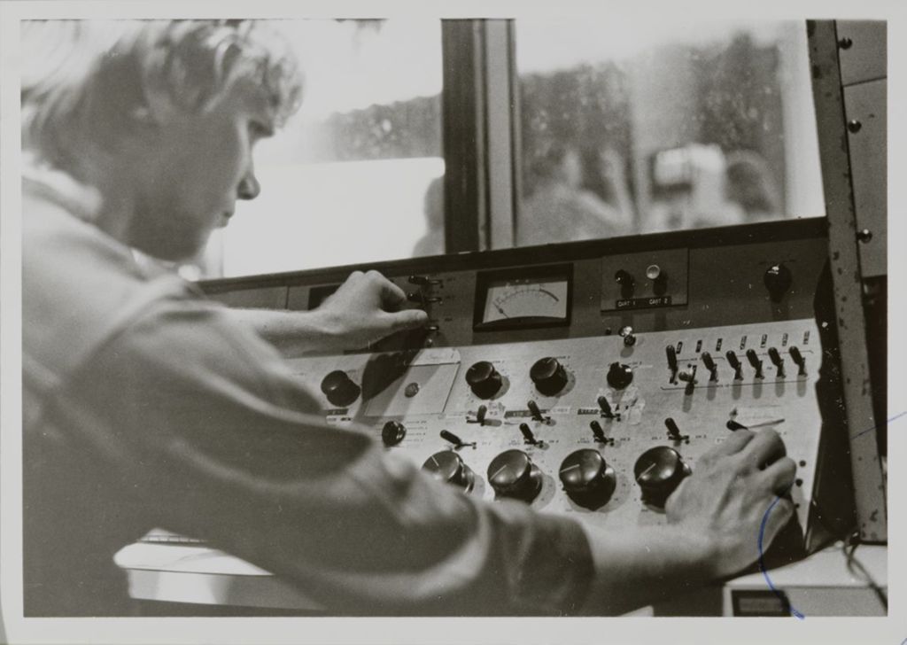 Miniature of People in the sound booth during the filming of a show