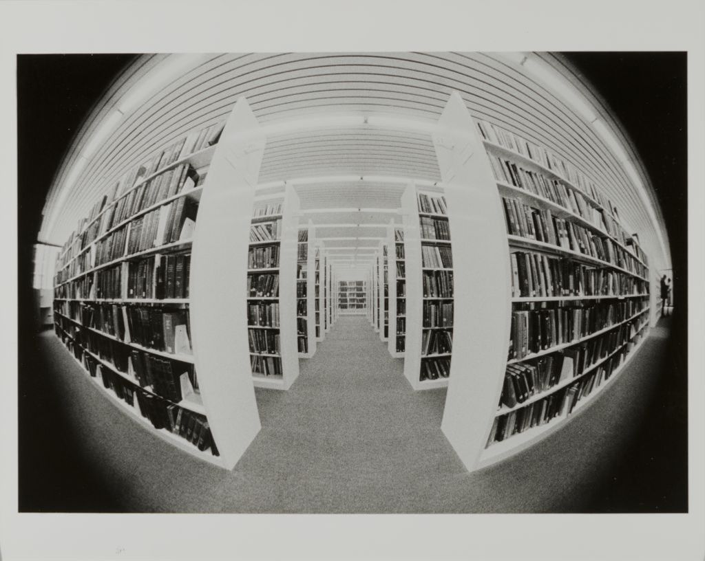 Miniature of Fish-eye view of stacks at the Library of the Health Sciences