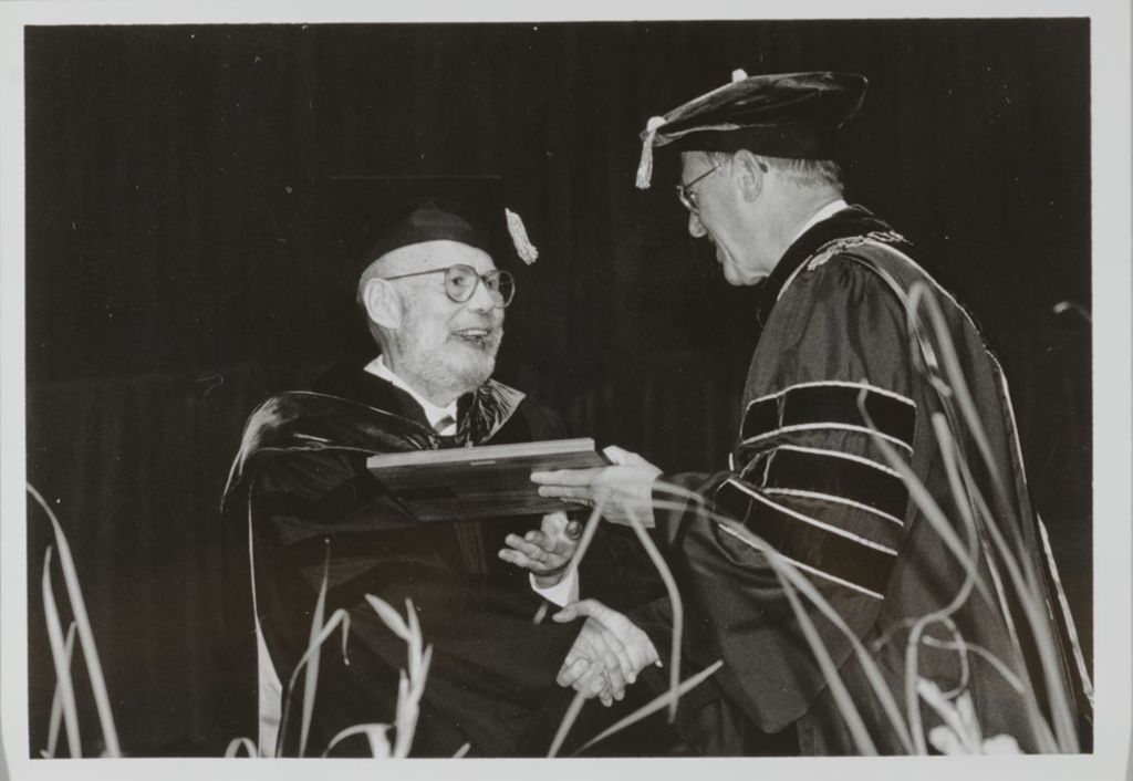 Miniature of Honorary degree recipient and University of Illinois President James. J. Stukel at graduation