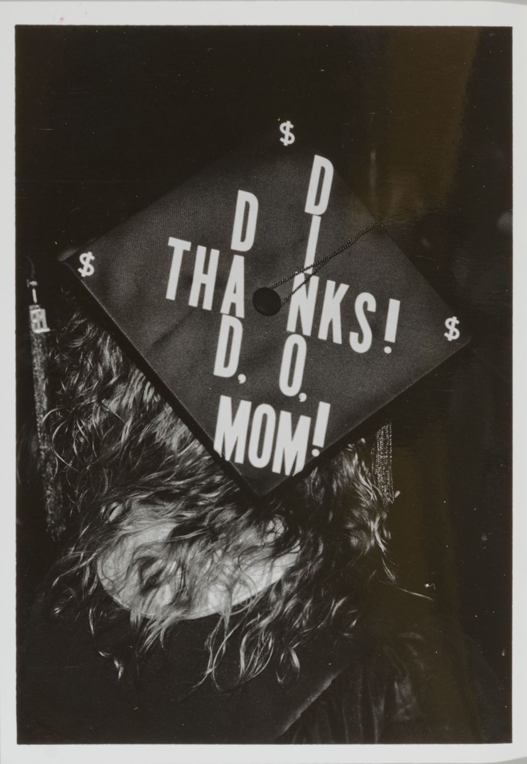 Decorated mortarboard at the graduation ceremony