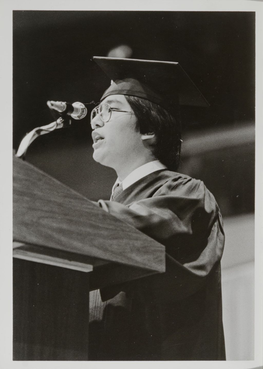 Miniature of Unidentified person addressing the audience at the graduation ceremony